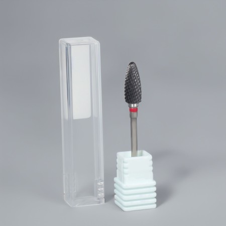 Ceramic milling cutter for “corn manicure”, fine cut, 6 × 15 mm, in a plastic case, black color is black-5