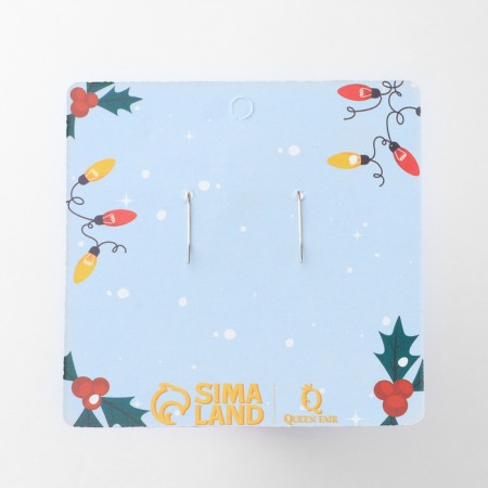 New Year! Earrings "New Year" hanging, snowflake on a chain, red-green color in silver-4