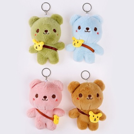 Soft toy "Bear" on a key fob, 14 cm, color mix-3