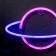 Neon sign "Planet", 30x17.5 cm, aax3+usb, pink-blue