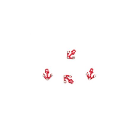 Metal fittings Pole "anchor", red, 4 pcs