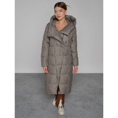 Coat insulated winter female, size 50, brown color-9