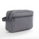 Cosmetic bag on a zipper, with a lining, external pocket, gray color