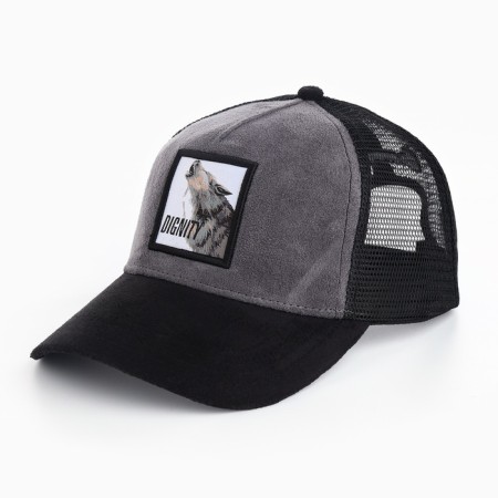 Men's cap with a DIGNITY grid, black color, rr 56-3