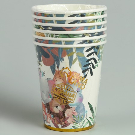 Paper glasses "animals" with embossing, 6 pcs-3