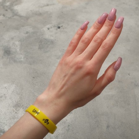 Silicone Bracelet Love, set of 3 pcs., Mix color, 5.7 cm-3