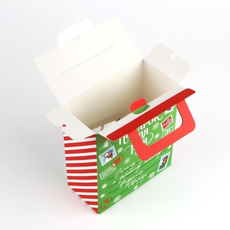New Year's Folding gift box with 3D effect "Snowman", 18 x 15 x 7.5 cm, New Year-3