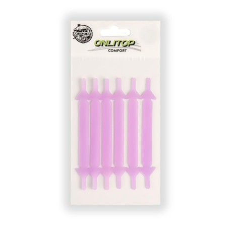 A set of shoes for shoes, 6 pcs, silicone, flat, glowing in the dark, 13 mm, 9 cm, lilac color-6