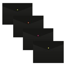 A4, 180 μm button, calligrata, opaque, black, black buttons, up to 120 sheets, mix, mix