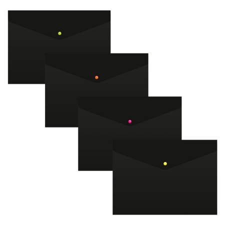 A4, 180 μm button, calligrata, opaque, black, black buttons, up to 120 sheets, mix, mix