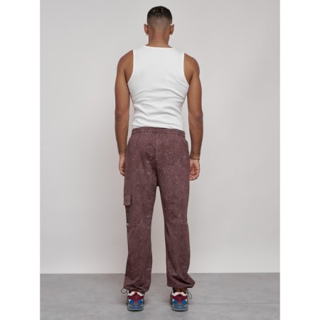Sports male trousers, size 48, brown color-3