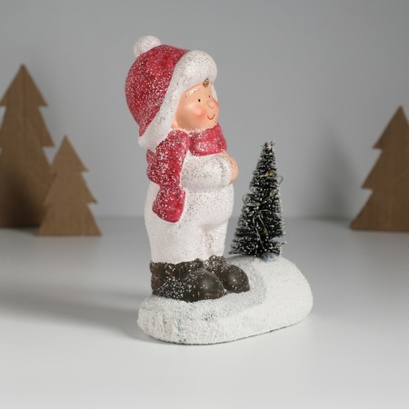 Souvenir Ceramics Light "Baby in a white overalls at the Christmas tree" 11.5x7x16 cm-2