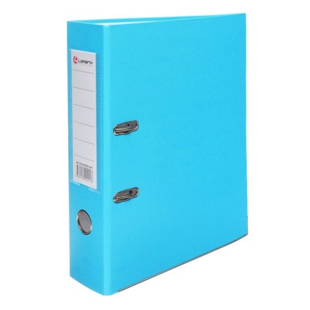 A4, 75 mm registrar, calligrata, PVC, embossing "Len", metallic edging, pocket for a spine, collected, blue, mix-4