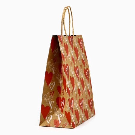 A package with a valve "with love", heart, craft, glitter, 19.5 × 10 × 25.2 cm-2