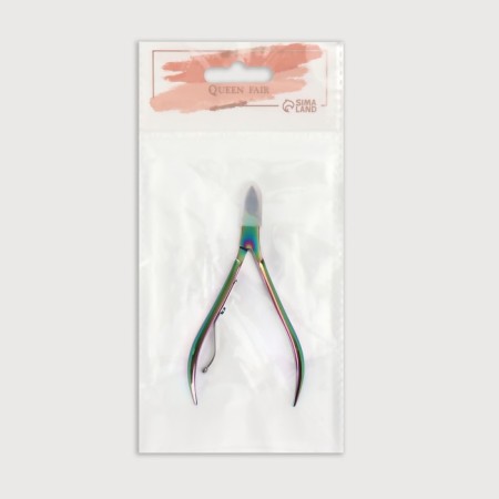 Manicure nippers for cuticle, 9.5 cm, blade length - 10 mm, chameleon color-5