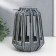 Ceramics candlestick for 1 candle "Lantern with cuts" Gray 19x14x14 cm