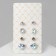 Pusets 4 pairs "Romance" Love, white-radiant color in silver