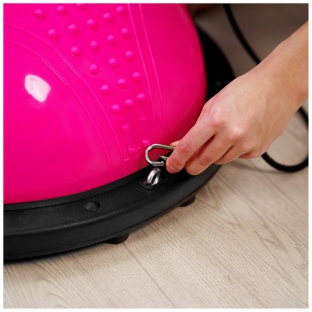 Half -sphere BOSU gymnastic onlytop, massage, with a pump, 55x25 cm, pink color-9
