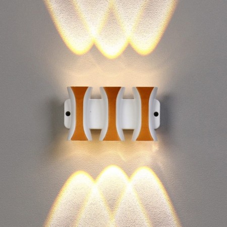 Facade lamp "Elegant", FSD-042, 6 W, 3000K, 3 rays, IP65, 220 V, plastic, white-2