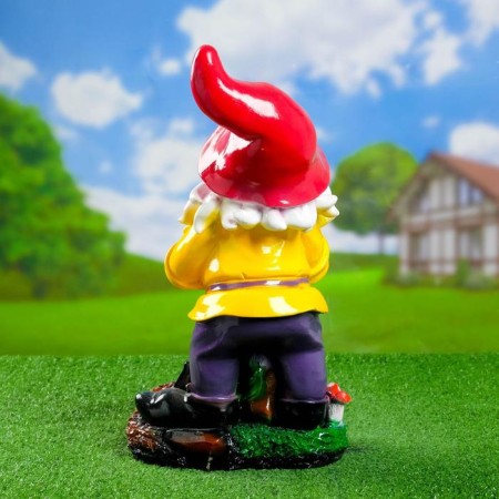 Garden figure "Dwarf with a shovel on a stand" 26x24x42cm-2