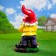 Garden figure "Dwarf with a shovel on a stand" 26x24x42cm