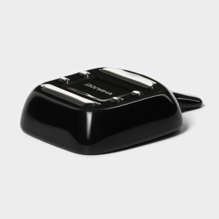Ceramic sauce with the handle of the frying pan, 50 ml, 10.5 × 7.2 cm, black color is black-4