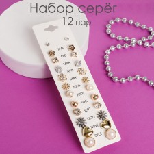 Pusets 12 pairs Onear, Floral mood, white color in gold