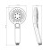 Shower watering can Lemark LM0819CW, manual, round, 110 x 243 mm, 3 functions, chrome/white