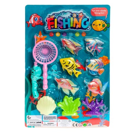 Fishing "Beautiful fish" 9 fish, fishing rod, net-12