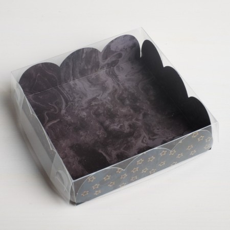 Cookie box, confectionery packaging with PVC lid, for you, 10.5 x 10.5 x 3 cm-1