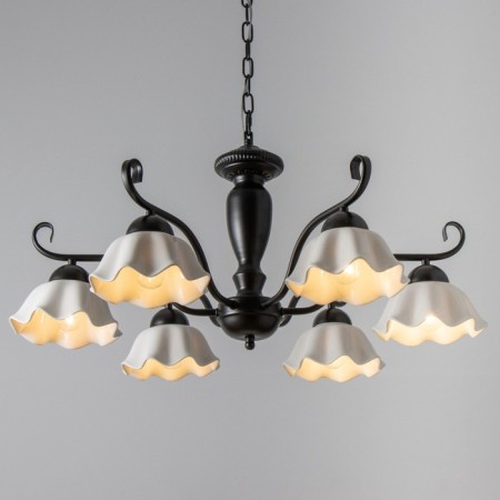 Luracia chandelier 6he27 40W Black and white 77x77x37-72 cm Bayerlux-10