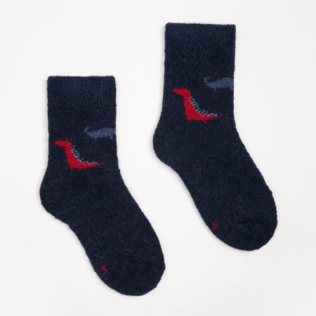 Children's woolen socks "dinosaurs", color mix, size 18-7