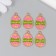 Decor for creativity metal, enamel "pink-green egg" 1.4x2.2 cm