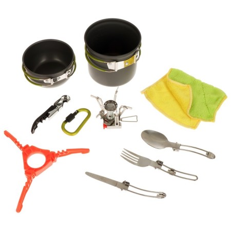 Set of tourist dishes Maclay: 2 pots, devices, burner, corkscrew, rag, carbine-8