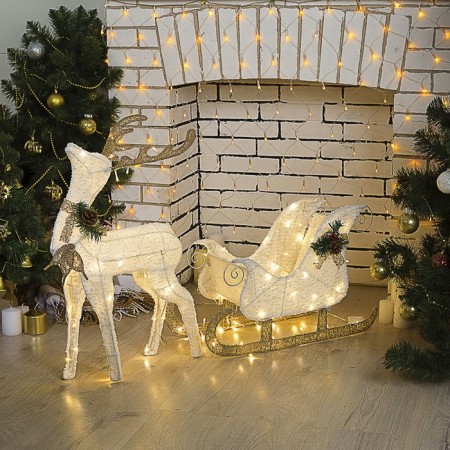 LED figure "Deer", 56 × 76 × 15 cm, textiles, metal, 220 V, glow warm white, no sledges
