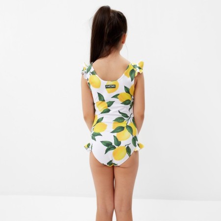 Children's swimsuit KAFTAN "Lemons", height 134-140 cm, white-2