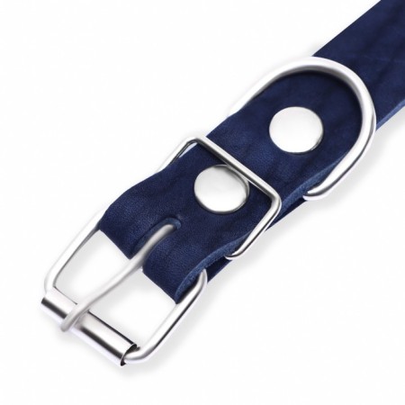 Collar of a single-layer leather, 54 x 2.5 cm, Osh 35-45 cm, blue-3