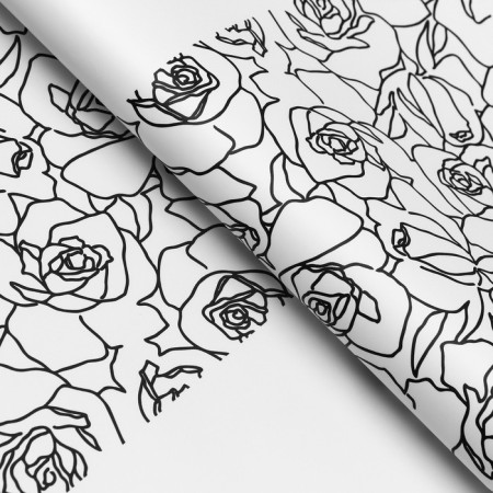 Film for flowers matte, "Love and Roses", 57x57cm, white-1