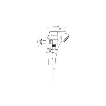 Soul mixer Vidima uno ba237aa, one -leaf, without spout, watering can, chrome-1