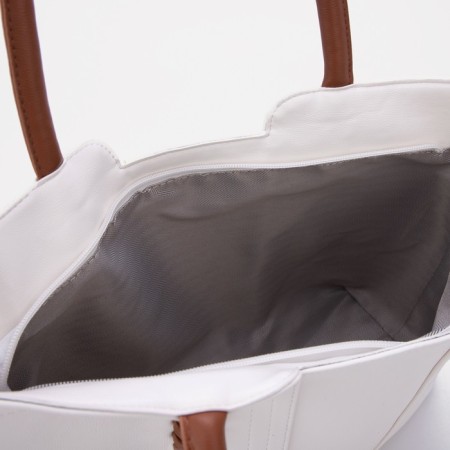 Zipper bag with lightning, white color-3