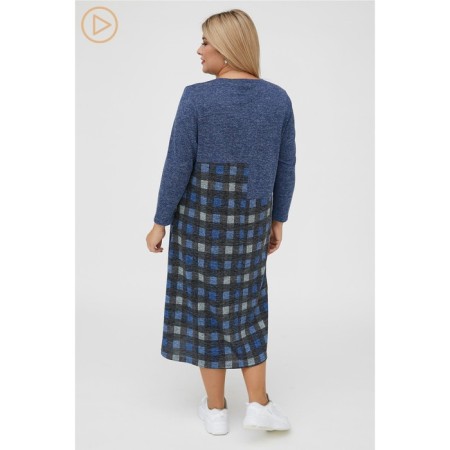Women's dress, size 54, blue color-4
