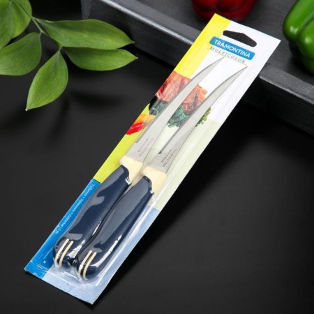 Set of kitchen knives for tomatoes Tramontina Multicolor, 2 pcs, blade 12.7 cm-2