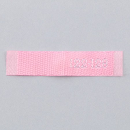 Textile strip "122-128", 5 x 1.1 cm, pink color-3