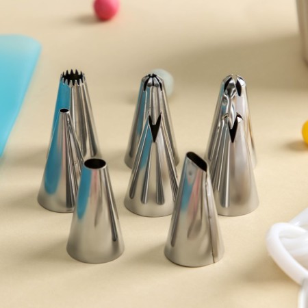 Set of confectionery “norm”, 13 objects: forceps, 8 nozzles, confectionery bag, adapter, measuring spoons, confectionery nail-4