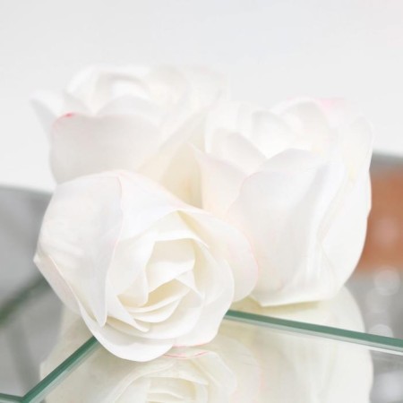 Soap roses, white, set of 9 pcs.-3