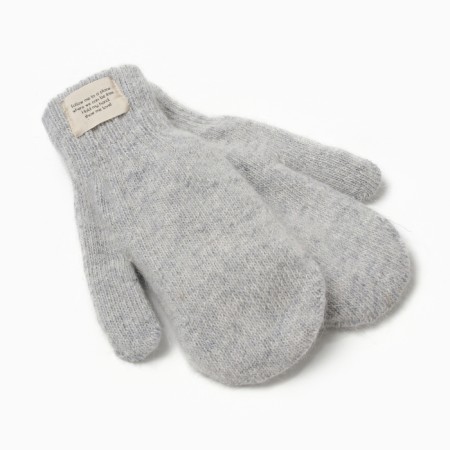 Women's mittens MIST with rabbit wool, rr 22 cm, col. grey-5
