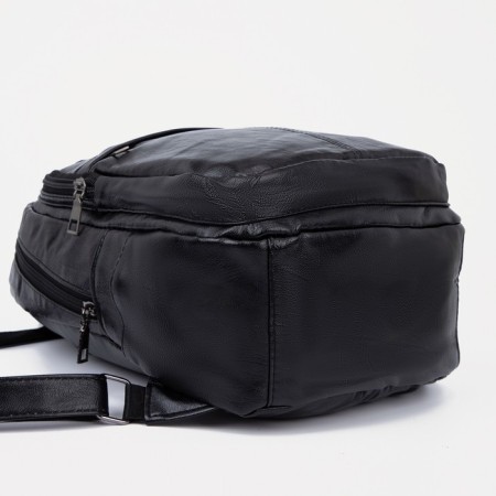 Women's backpack made of artificial leather with lightning, black color-2