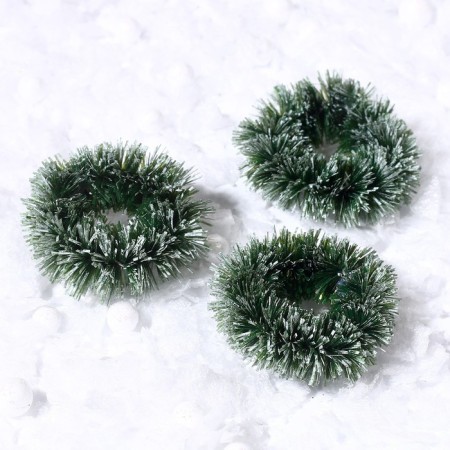 Decor "New Year's Wreath", set of 3 pcs., Size 1 pc. -3 cm, dark green color-2