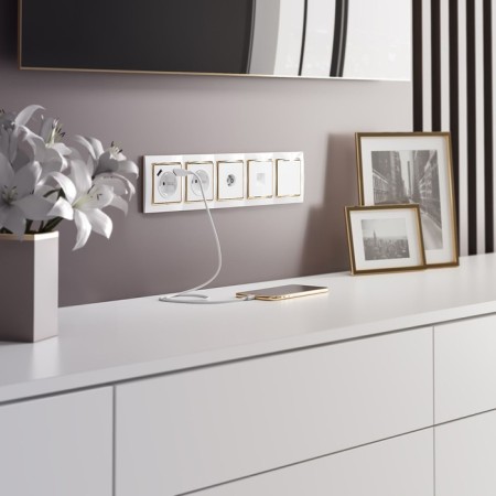 TV rosette passage (white) WL01-TV-2W-1