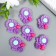 Decor for creativity plastic "Chamomile, rose and God's cow" purple 3.1x3.6 cm